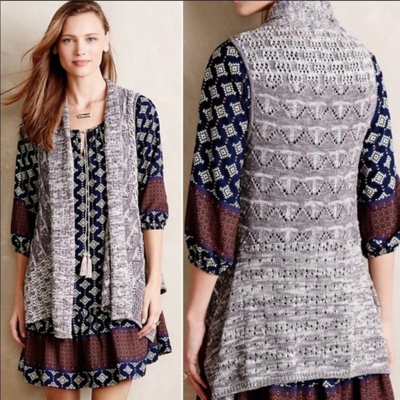 Anthropologie Sweaters - Anthro Moth Lavena Knit Waterfall Sweater